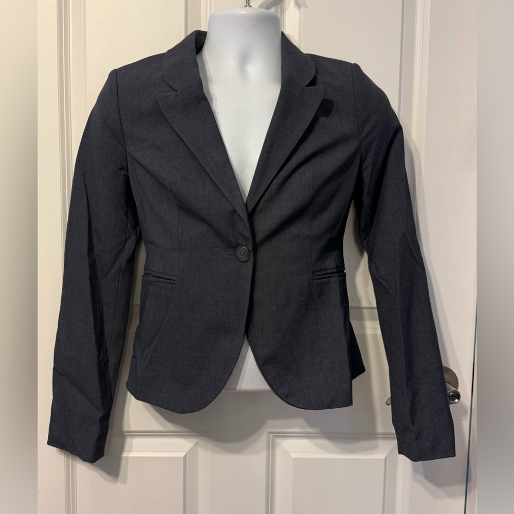 The Limited Charcoal Blue Blazer